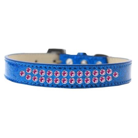 UNCONDITIONAL LOVE Two Row Bright Pink Crystal Dog CollarBlue Ice Cream Size 12 UN851344